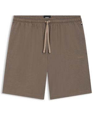 BOSS Jersey Short Met Logostiksel Van Stretchkatoen - Bruin
