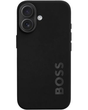 BOSS Custodia Iphone 16 Nera Opaca Con Logo Goffrato - Nero