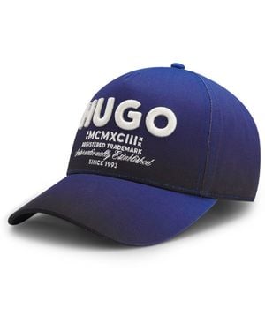 HUGO Cotton-Twill Cap With 3D Embroidered Logo - Blue