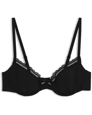 HUGO Lace-Trim Bra - Black