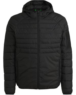 BOSS Wasserabweisende Wattierte Jacke Mit Ärmeltasche - Schwarz
