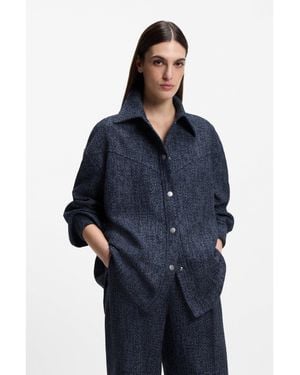 BOSS Relaxed-Fit Overshirt - Blue