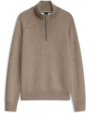 BOSS Zip-Neck Jumper - Natural