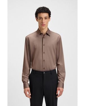 BOSS Slim-Fit Shirt - Brown