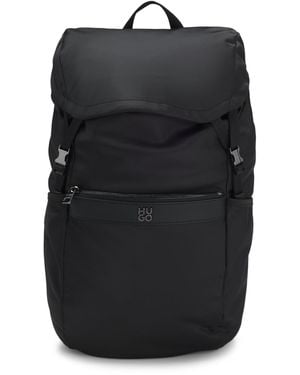 HUGO Rugtas Van Keperstof Met Tweedelig Logo - Zwart