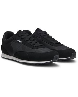 HUGO Ripstop Lace-Up Trainers With Eva-Rubber Sole - Black
