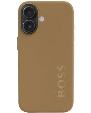BOSS Custodia Per Iphone 16 Color Cammello Opaco Con Logo - Neutro