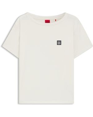 HUGO T-Shirt De Pyjama En Modal Mélangé Avec Logo Imprimé - Blanc