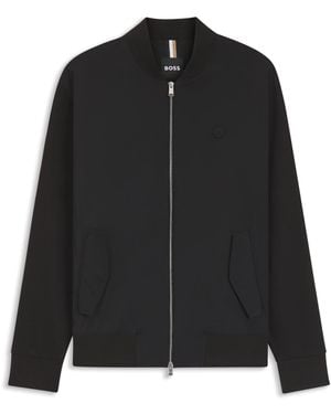 BOSS Sweatshirt Met Rits Van Gemerceriseerde Katoen Met Double B-Monogram - Zwart