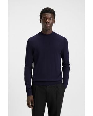 HUGO Slim-Fit Sweater With High Neckline - Blue