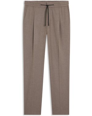 HUGO Pantalones Slim Fit En Franela Elástica Jaspeada - Marrón