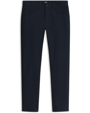 BOSS Slim-Fit Broek Van Stretchkatoen - Blauw