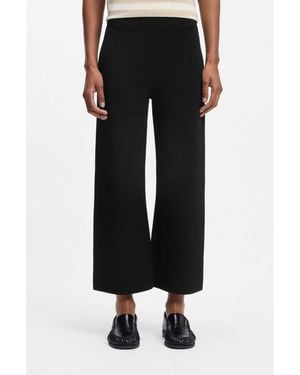 BOSS Regular-Fit Trousers With Knitted Darts - Black