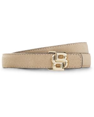 BOSS Reversible Italian-Leather Belt With Light Hardware - Natural