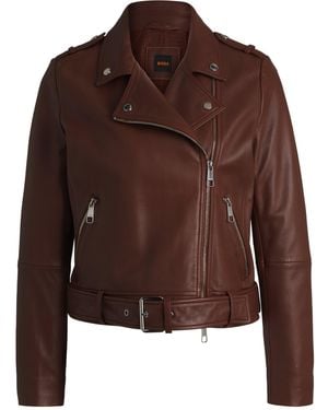 BOSS Regular-Fit Jack Van Nappaleer Met Gespriem - Bruin