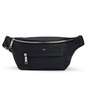 BOSS Gürteltasche Aus Genarbtem Kunstleder Mit Logo-Prägung - Schwarz