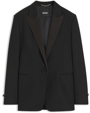 BOSS Blazer De Esmoquin Regular Fit En Lana Virgen - Negro