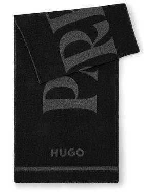 HUGO Wool-Blend Scarf - Black