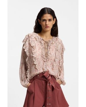 BOSS Regular-Fit Blouse - Brown