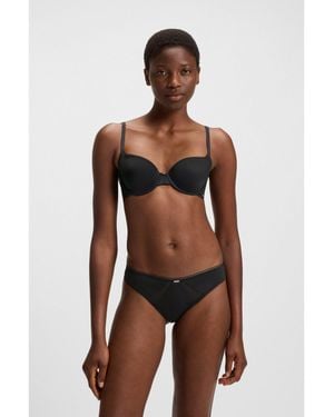 BOSS Microfibre Briefs With Lace Inserts - Black