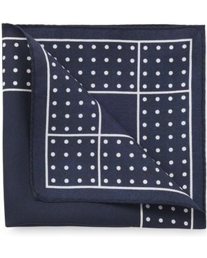 BOSS One Einstecktuch Aus Seide Mit Bedrucktem Muster - Blau
