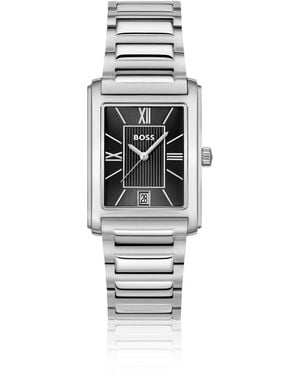 BOSS Principle-Horloge Met Zwarte Wijzerplaat En Polsband Met H-Schakels - Wit
