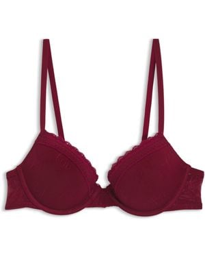 HUGO Sujetador Push-Up De Encaje Con Logo - Rojo