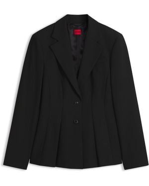HUGO Blazer Regular Fit Con Péplum Plisado En El Dobladillo - Negro