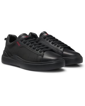 HUGO Sneakers Aus Glattleder Mit Cupsohlen - Schwarz