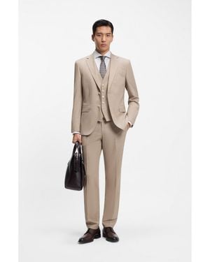 BOSS Three-Piece Regular-Fit Suit - White