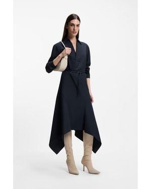 BOSS Belted Shirt Dress - Blue