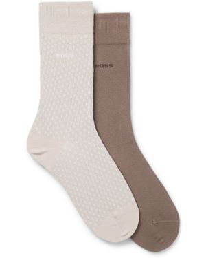 BOSS Light Beige Men's Business Socks Size 7-13 - Natural