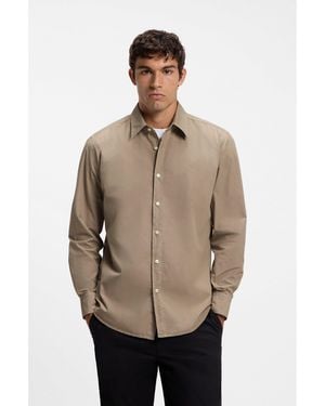 BOSS Regular-Fit Cotton Shirt - Natural