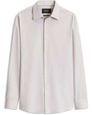 BOSS Camisa Slim Fit De Algodón - Blanco
