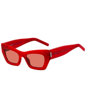 BOSS Acetate Sunglasses With Signature Hardware - Red