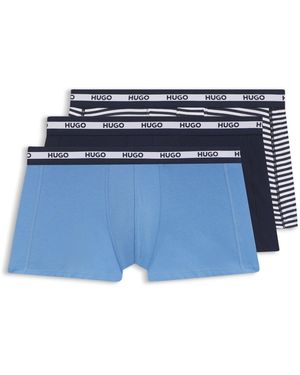 HUGO Eng Anliegende Boxershorts Aus Stretch-Baumwolle Im Dreierpack - Blau