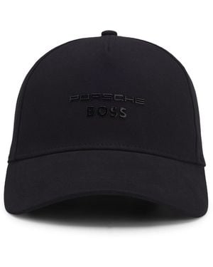 BOSS Porsche X Cap Aus Stretch-Baumwolle Mit Glänzendem Logo - Schwarz