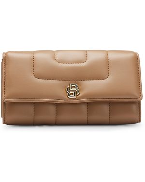 BOSS Portemonnee Van Imitatieleer Met Goudkleurig Monogram - Bruin