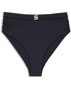 BOSS Bikinibroekje Met Hoge Taille En Double B-Monogram - Blauw