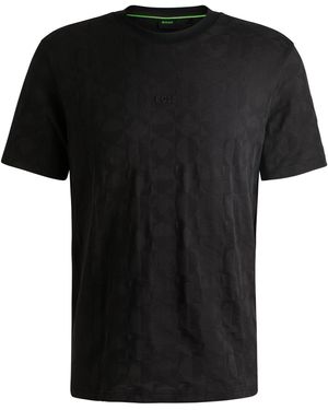 BOSS Relaxed-Fit T-Shirt Aus Baumwolle Mit Kreis-Artwork - Schwarz