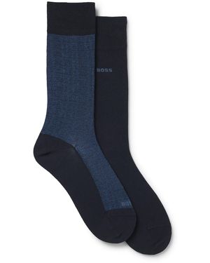 BOSS Mittelhohe Socken Aus Baumwoll-Mix Im Zweier-Pack - Blau