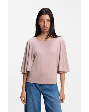 BOSS Loose-Fit Cupro T-Shirt With Raglan Sleeves - Pink