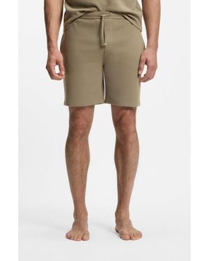 BOSS Cotton-Blend Pyjama Shorts With Embroidered Logo - Natural