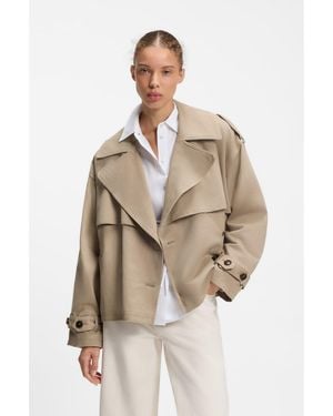 HUGO Short Trench Jacket - Natural