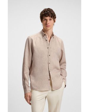 BOSS Regular-Fit Button-Down Shirt - Natural