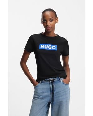 HUGO Black Women's T-shirts Size S - Blue