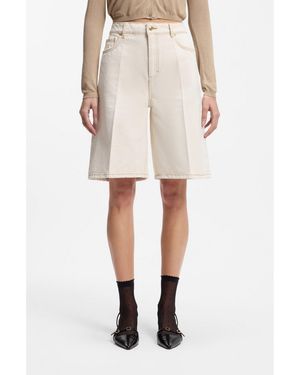 HUGO Wide-Leg Shorts - Natural