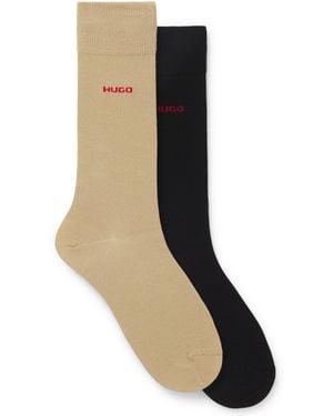 HUGO Lot De Deux Paires De Chaussettes Mi-Hautes Avec Logo - Noir