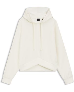 BOSS Sudadera Con Capucha Y Dobladillo Curvado Con Monograma Double B - Blanco
