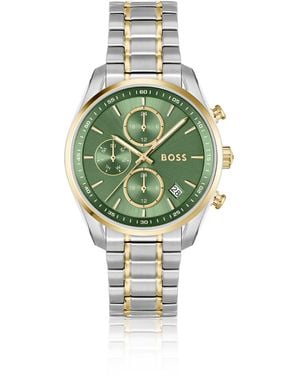 BOSS Two-Tone Watch With Dial And Five-Link Bracelet - Green